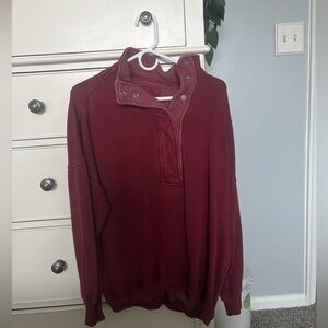 Aerie Maroon Cowl Neck Sweater